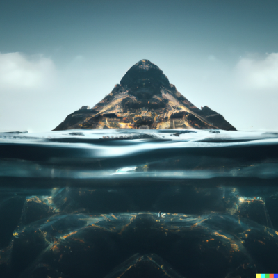 Island is the tip of an underwater mountain